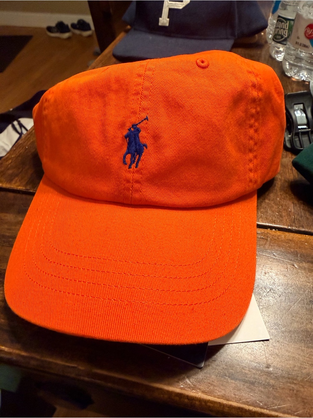 Polo by Ralph Lauren Orange Baseball Cap with Blue Pony